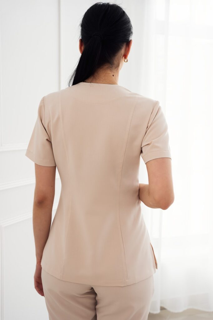 Bluza Medyczna – Latte Scrabme - Slit Pocket