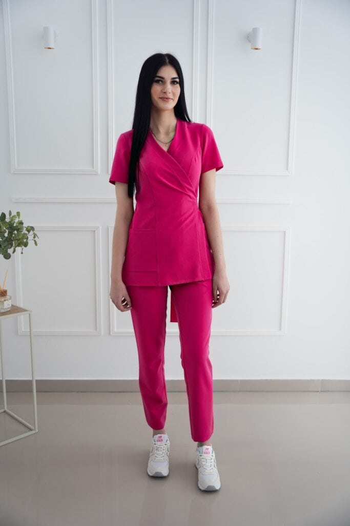 Tunika Medyczna - Magenta Scrabme