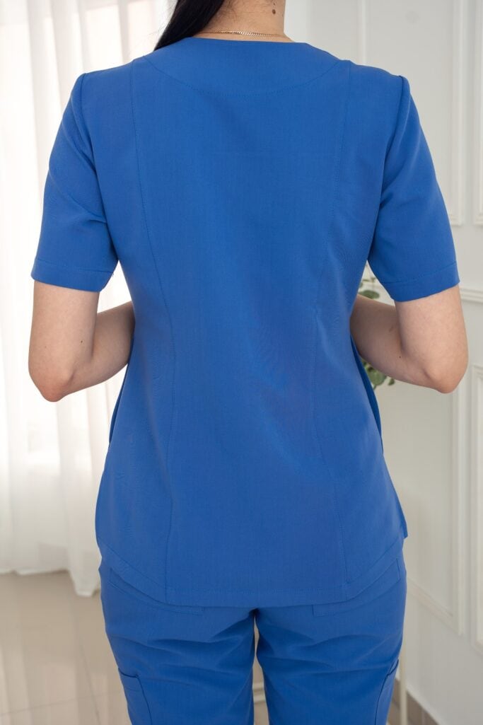 Bluza Medyczna – Blue Scrabme Front Pocket