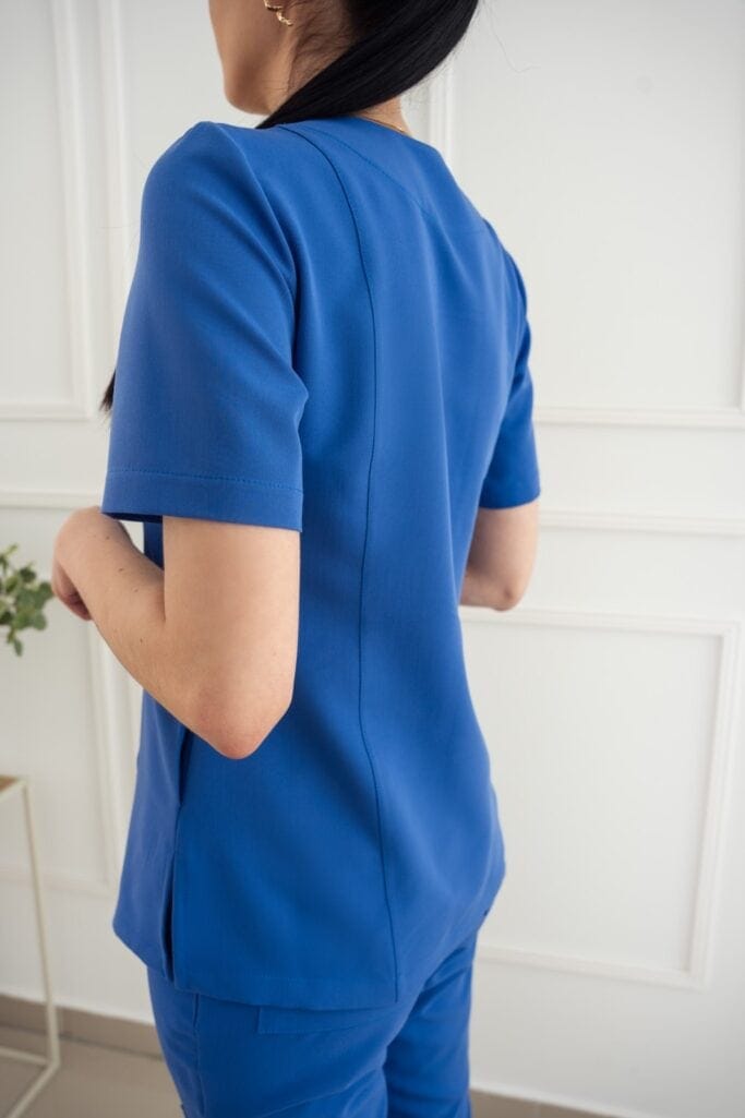 Bluza Medyczna – Blue Scrabme Front Pocket