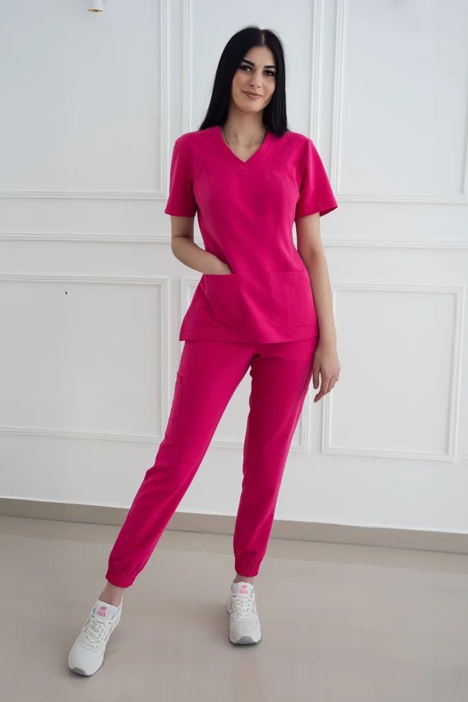 spodnie medyczne magenta