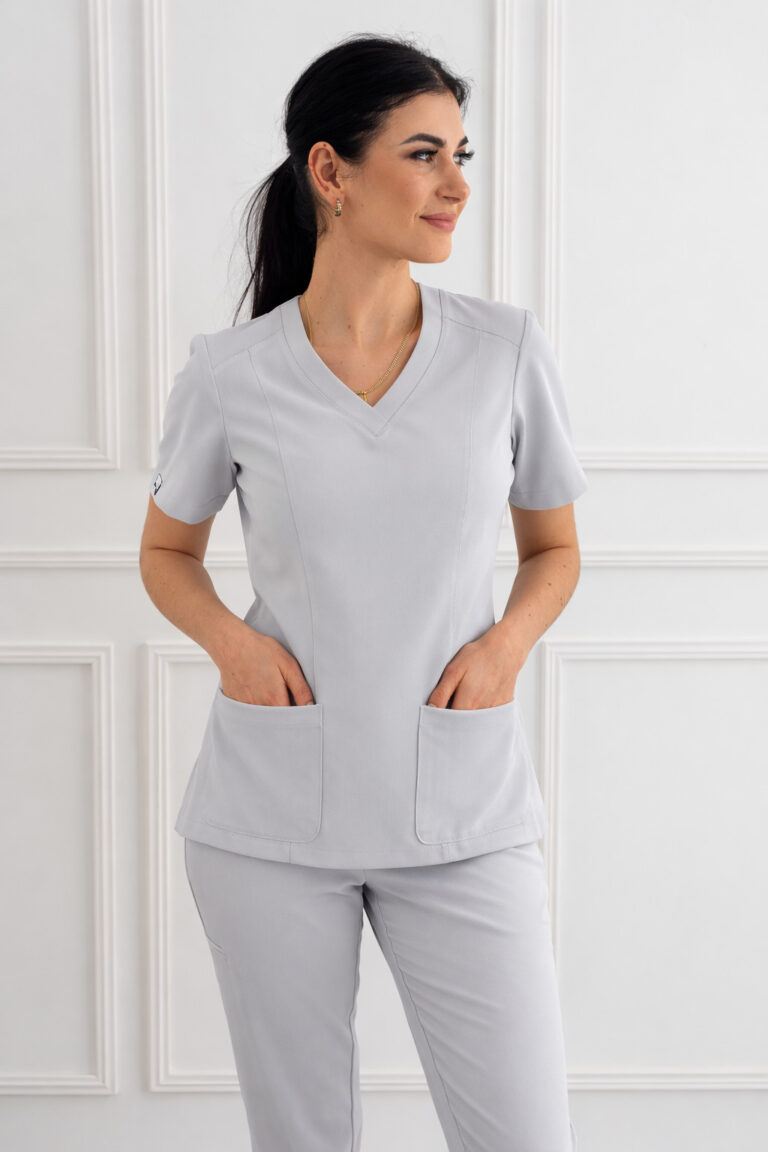 bluza medyczna front szara