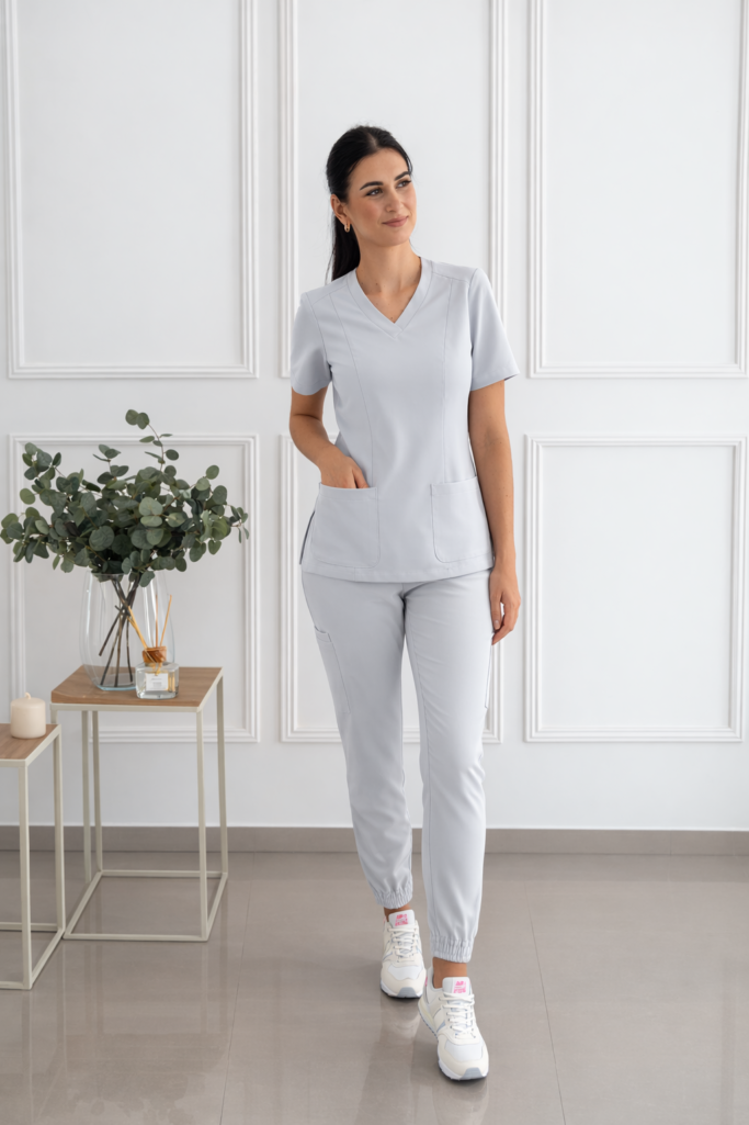 bluza medyczna silver grey