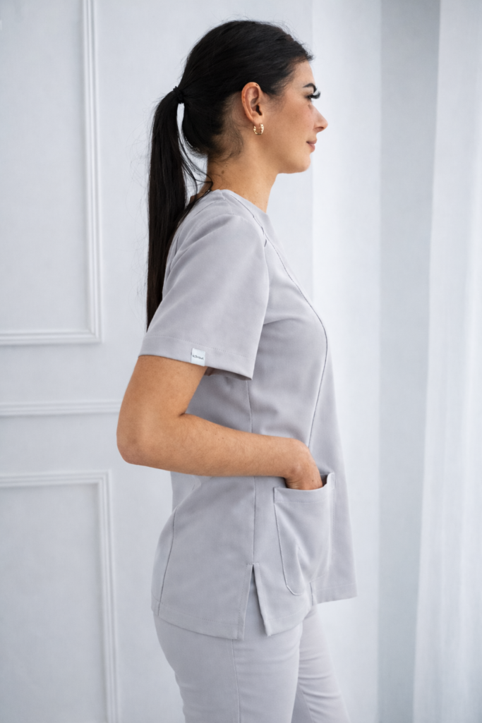 bluza medyczna silver grey