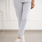 spodnie medyczne joggery silver grey