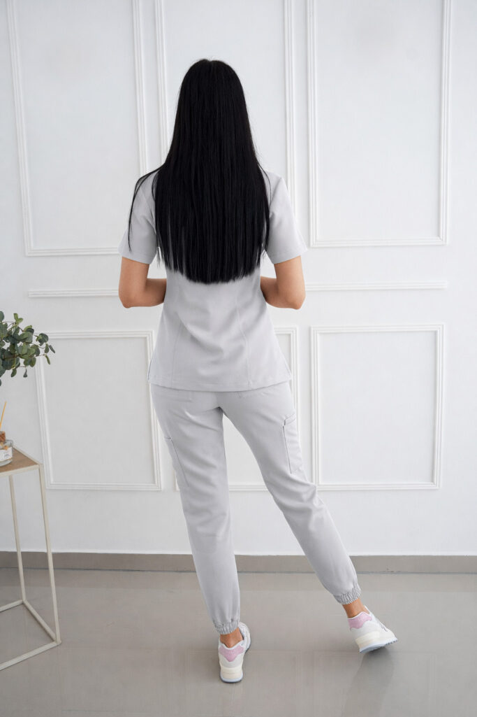 spodnie medyczne joggery szare