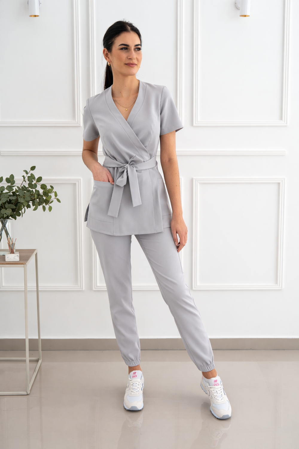 spodnie medyczne joggery silver grey spodnie medyczne joggery silver grey