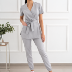 spodnie medyczne joggery silver grey
