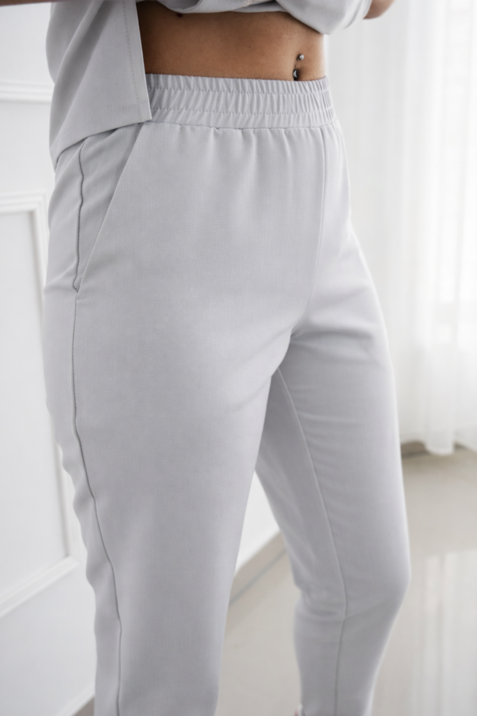 spodnie medyczne proste szare