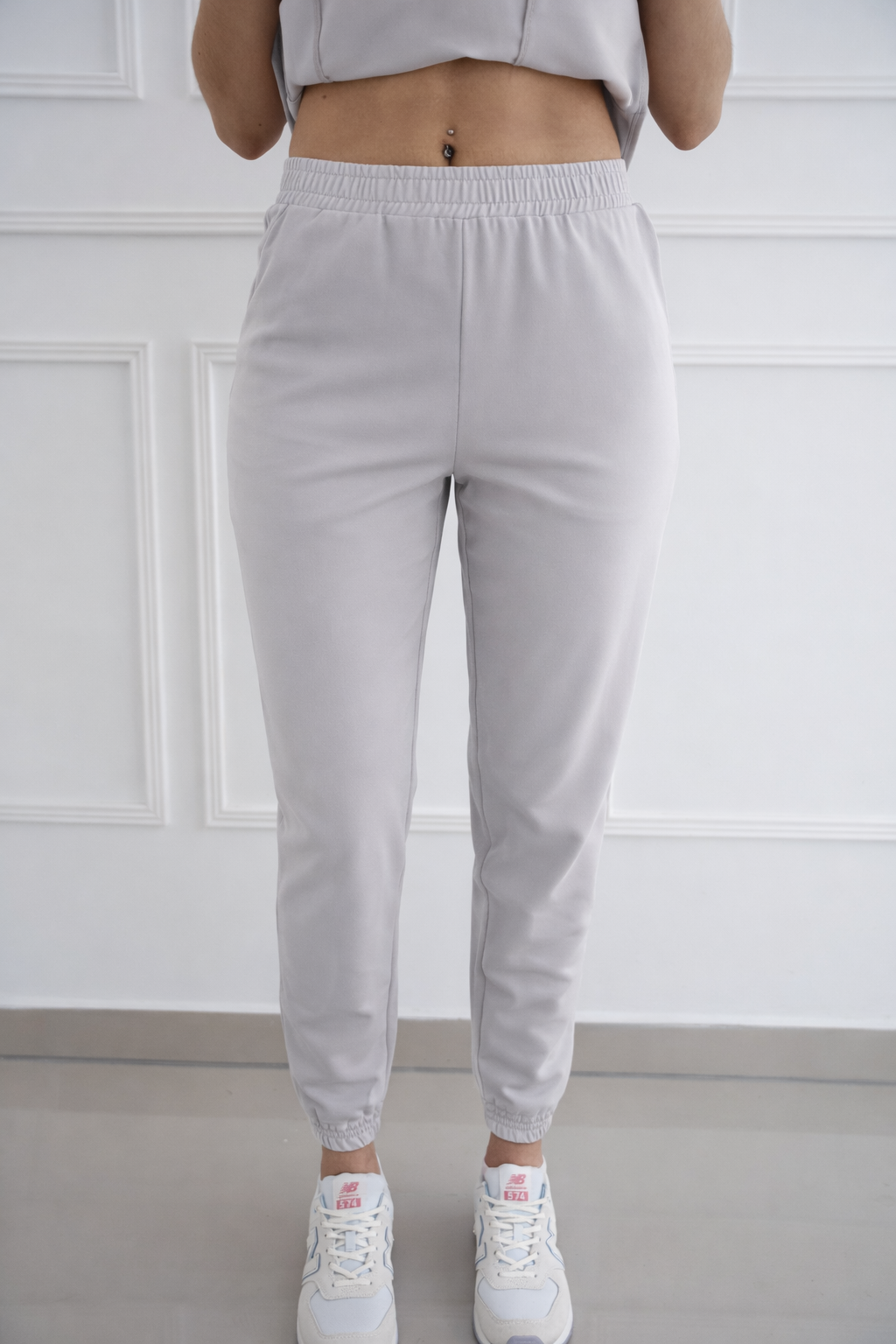 spodnie medyczne proste szare