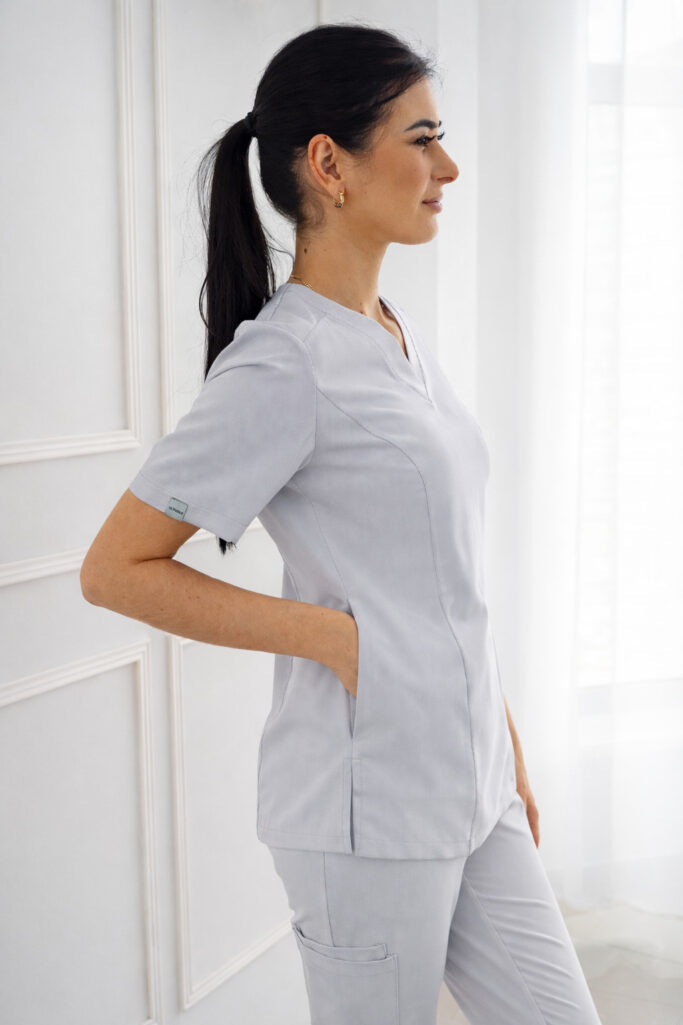 bluza medyczna szara slit