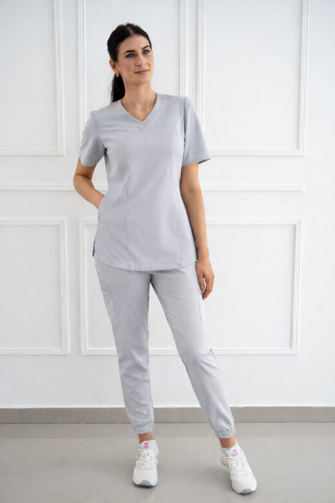 bluza medyczna szara slit