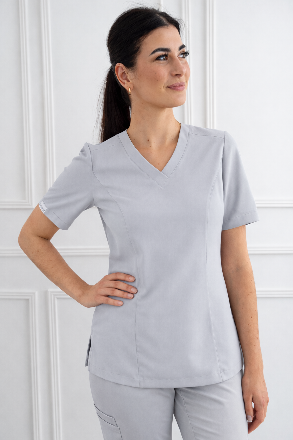 bluza medyczna silver grey