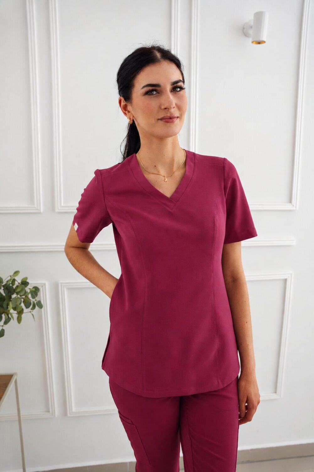 bluza medyczna różowa