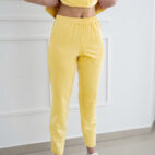 Spodnie medyczne proste butter yellow